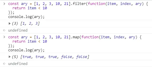 filter与map的简单比较